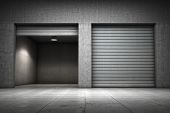 stock photo of buildings  - Garage building made  - JPG 