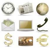 pic of finance  - Business website gold icon set - JPG 