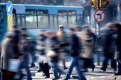 stock photo of rush  - an image of people walking in rush hour - JPG 