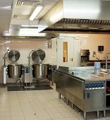 image of interior  - Typical kitchen of a restaurant shot in operation - JPG 