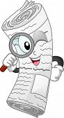 image of newspaper  - Mascot Illustration Featuring a Newspaper Holding a Magnifying Glass - JPG 