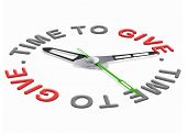 stock photo of money  - Time to give charity giving financial support and helping the poor fundraising isolated clock indicating  be generous and donate donation to a foundation fund raising - JPG 