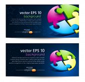 pic of puzzle  - Vector set with business backgrounds with puzzles - JPG 