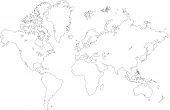 pic of map  - Vector outlined low detail world map - JPG 