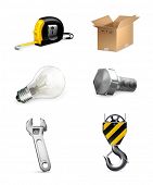 foto of industrial  - Industrial icons set - JPG 