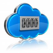 stock photo of locking  - Cloud computing internet security concept - JPG 