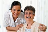 image of home  - a nurse in aged care for the elderly in nursing homes - JPG 