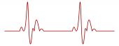picture of heartbeat  - Illustration of a heartbeat ekg isolated on white - JPG 