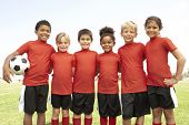 image of sports  - Young Boys And Girls In Football Team - JPG 