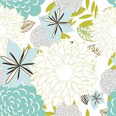 stock photo of drapery  - Seamless vector floral background - JPG 