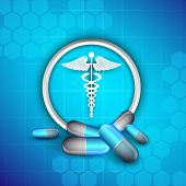 picture of medical  - Abstract medical background with caduceus medical symbol - JPG 