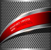 image of hole  - Abstract metallic background with glossy banner - JPG 