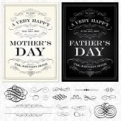 pic of holidays  - Vector Mother and Fathers Day Frames - JPG 