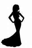 picture of silhouette  - silhouette of woman in long dress - JPG 