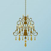 pic of opulence  - Gold chandelier with gold crystals hanging - JPG 