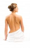 foto of woman  - Back beautiful woman on white background - JPG 