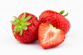 foto of yield  - Beautiful strawberries isolated on white - JPG 