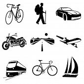 stock photo of transportation  - Vector icons of transport - JPG 