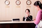 stock photo of receptionist  - Hotel reception - JPG 