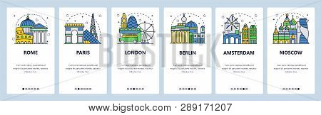 Poster: Mobile App Onboarding Screens Tourist