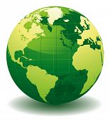 foto of globe  - Green World globe  - JPG 