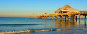foto of beach  - I was able to witness the warmth of the morning sun as it rested upon the Clearwater Beach pier - JPG 
