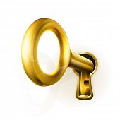 stock photo of entrance  - Golden key - JPG 