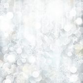 picture of snow  - Bright and festive silver background with snow flakes - JPG 